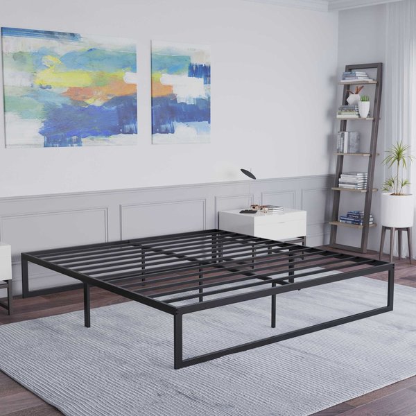Flash Furniture 14 Inch King Metal Platform Bed Frame/Steel Slats MP-XU-BD10001-K-BK-GG